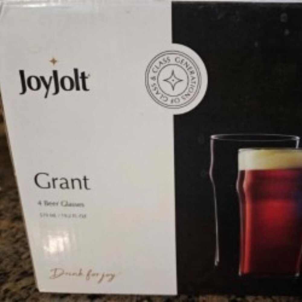 JoyJolt Beer Pint Glasses 19 oz,